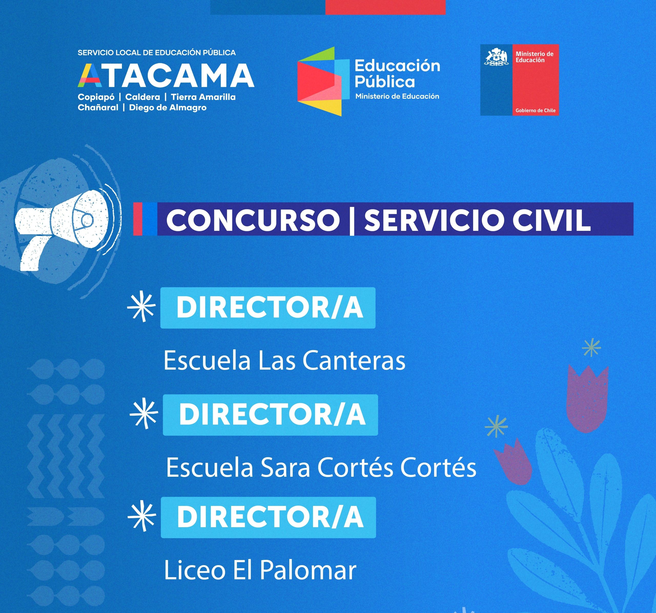 Se abren concursos para cargos de dirección en escuelas y liceos públicos de Atacama