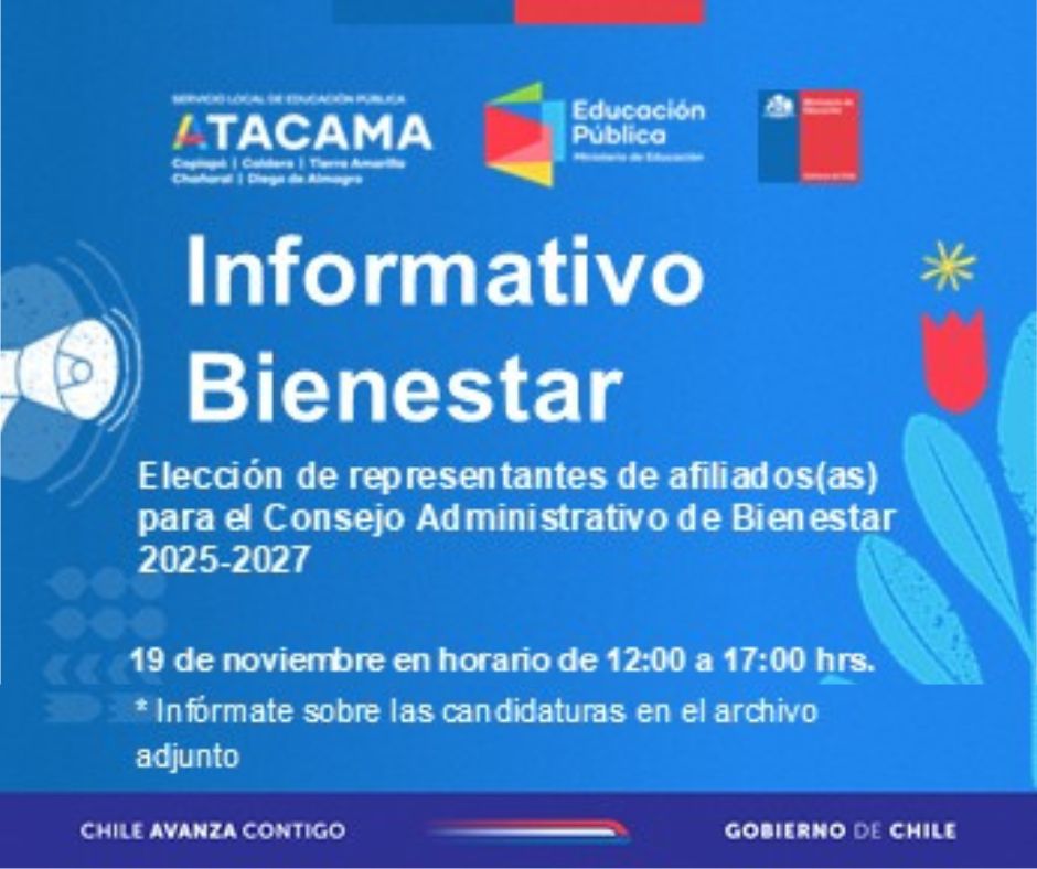 Servicio de Bienestar SLEP Atacama inicia proceso eleccionario para representantes de afiliados y afiliadas en el Consejo Administrativo